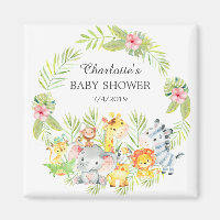 Jungle Animals Baby Shower Fevor Magnet