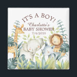 Jungle Animals Baby Shower Fevor Magnet<br><div class="desc">Niedliche Dschungeltiere locken für eine neutrale Babydusche. Ändern Sie den Hintergrund,  indem Sie auf Anpassen und verwenden Sie unsere Farbauswahl!. Matching Artikel in unserem Shop erhältlich.</div>