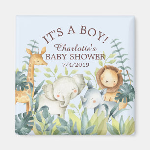 Jungle Animals Baby Shower Fevor Magnet