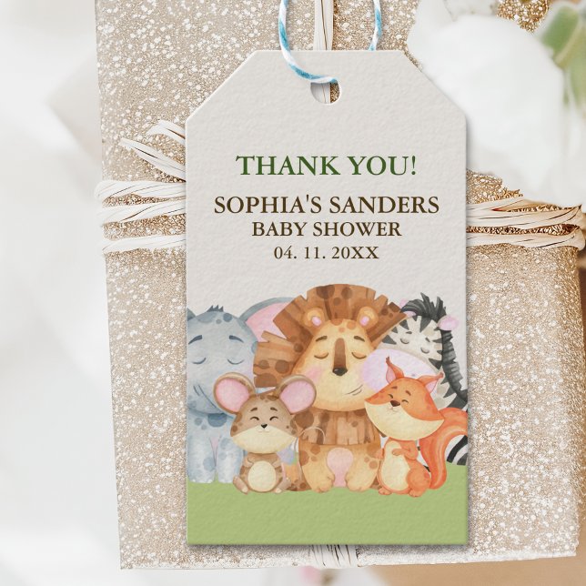 Jungle animals Baby shower Geschenkanhänger (Von Creator hochgeladen)