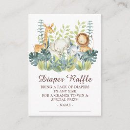 Jungle Animals Babydusche Windelwanne Begleitkarte