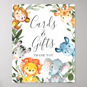 Jungle Animals Babyduschkarten und Geschenke Zeich Poster