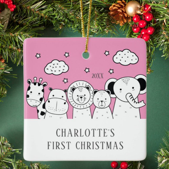 Jungle Animals Baby's First Christmas Ornament (Von Creator hochgeladen)