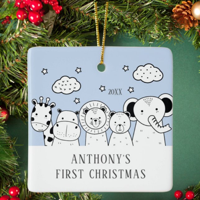 Jungle Animals Baby's First Christmas Ornament (Von Creator hochgeladen)