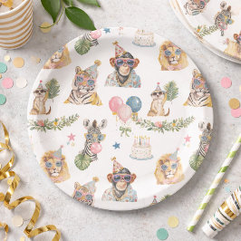 Jungle Animals Birthday Party Plates Pappteller