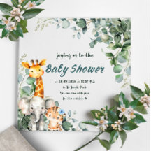 Jungle Animals Boy Baby Shower Einladung