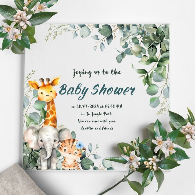 Jungle Animals Boy Baby Shower Einladung (Von Creator hochgeladen)