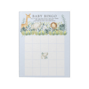 Jungle Animals Boys Baby Dusche Bingo Spiel Notizblock