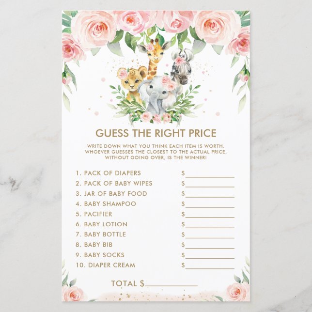 Jungle Animals Floral Ratet das richtige Preisspie (Vorderseite)