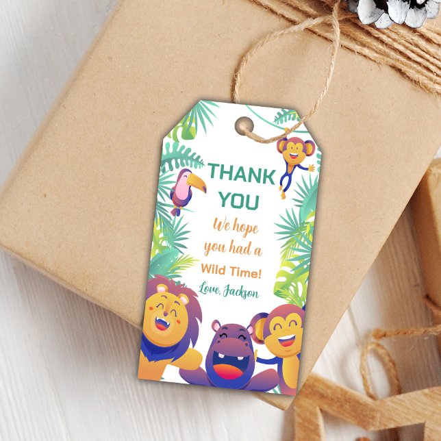 Jungle Animals Geburtstagsgeschenke Tags Geschenkanhänger (Jungle Animals Birthday Gift Tags)