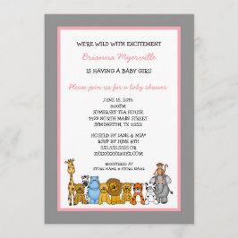 Jungle Animals Girl Baby Dusche lädt ein Einladung