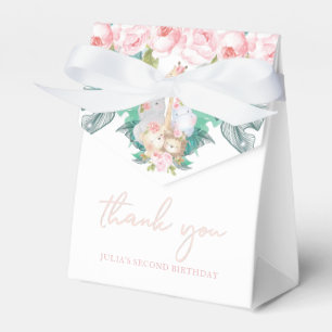 Jungle Animals Girl Birthday Vielen Dank Geschenkschachtel