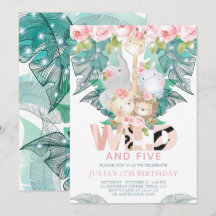 Jungle Animals Girl Geburtstag Niedlich