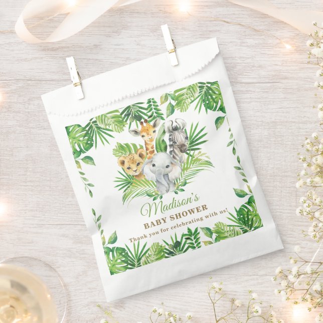 Jungle Animals Greenerity Baby Shower Geburtstag Geschenktütchen (Ausgeschnitten)