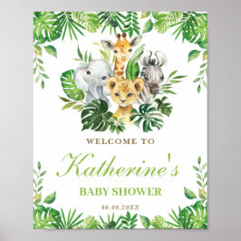 Jungle Animals Greenerity Boy Baby Dusche Willkomm Poster