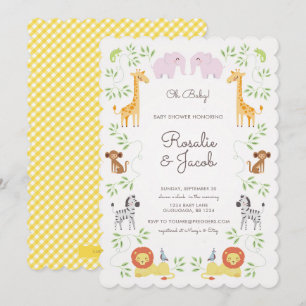 Jungle Animals Kinderdusche Einladung