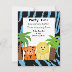 Jungle Animals Party Einladung