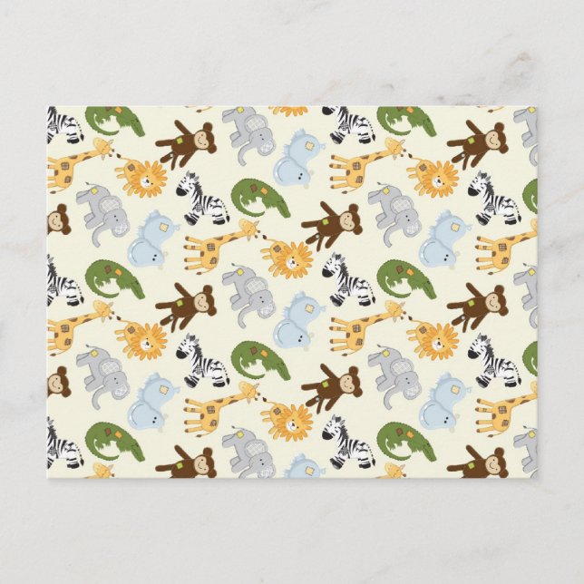 Jungle Animals Pattern Postkarte (Vorderseite)