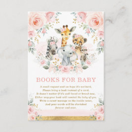 Jungle Animals Rosa Blush Floral Books for Baby Begleitkarte