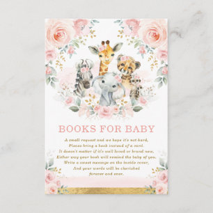 Jungle Animals Rosa Blush Floral Books for Baby Begleitkarte