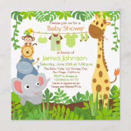 Jungle Animals Safari Baby Dusche Einladung