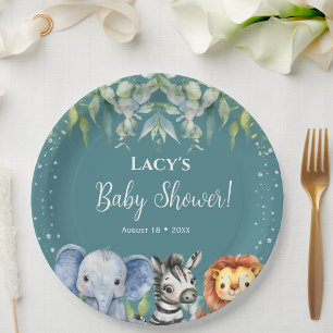 Jungle Animals Safari Baby Dusche Pappteller