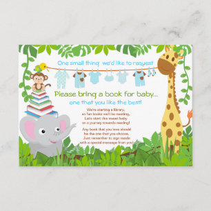 Jungle Animals Safari Baby Showbook Begleitkarte