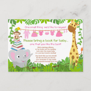 Jungle Animals Safari Girl Baby Showbook Begleitkarte