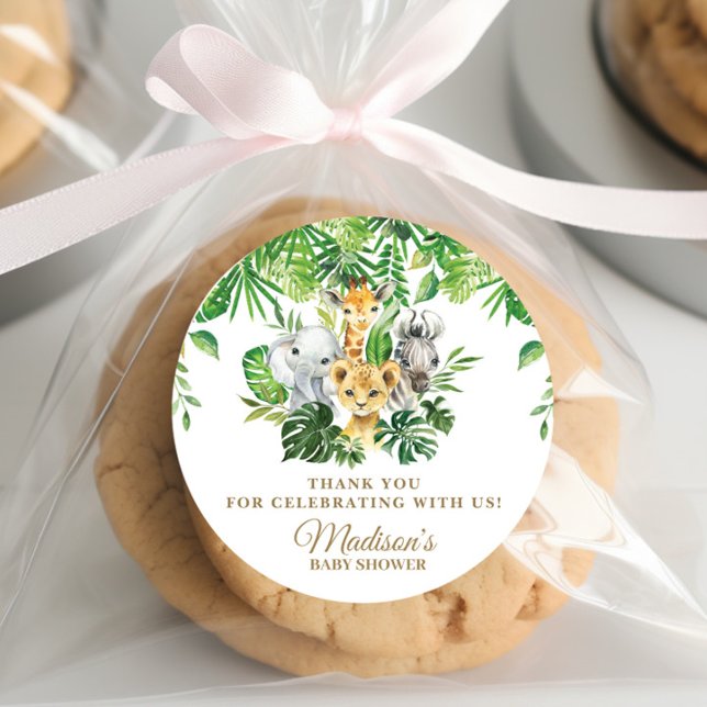 Jungle Animals Safari Grüne Vielen Dank für Ihre U Runder Aufkleber (Von Creator hochgeladen)