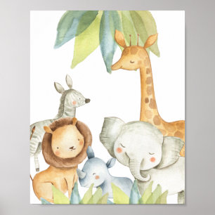 Jungle Animals Safari Kinder Niedlich Poster