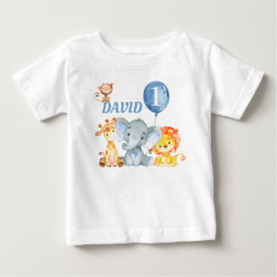 Jungle Animals Safari Niedlich Baby Boy Geburtstag T-shirt