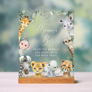 Jungle Animals, Safari, Wild One, Momosa Bar Acrylschild