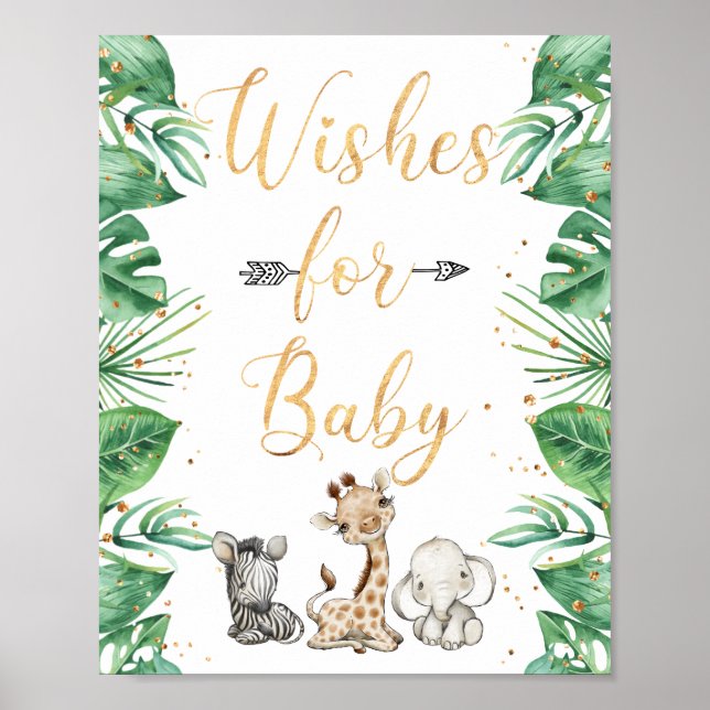 Jungle Animals Safari wünscht sich Baby Poster (Vorne)