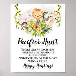 Jungle Animals Schnuller Jagd Kinderspielzeichen Poster