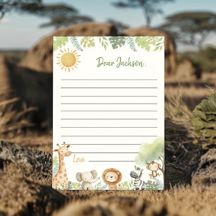 Jungle Animals Time Capsule Note Card Dankeskarte