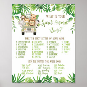 Jungle Animals Was ist Ihr Geist Tiernamenspiel? Poster