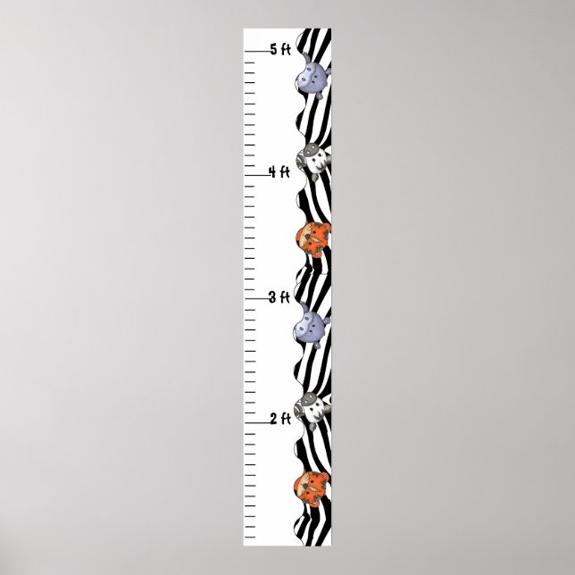 Jungle Animals Zoo Wachstumsdiagramm Poster (Vorne)