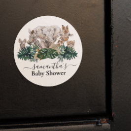 Jungle Babies Safari Afrikanische Bücher für Babyd Runder Aufkleber