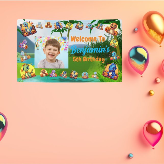 Jungle Baby Dino Kindergeburtstag Party Banner (Von Creator hochgeladen)