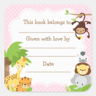 Jungle Baby Duschvorrichtung Buchzeichen Aufkleber