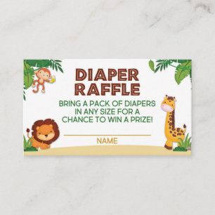 Jungle Baby Duwer Diaper Raffekarte Begleitkarte