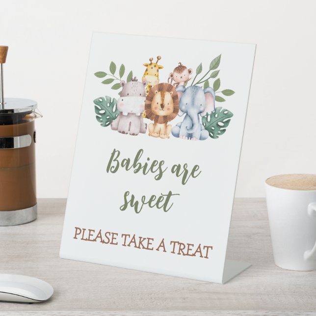 Jungle Baby Elephant Baby Shower bevorzugt Schild (In SItu)