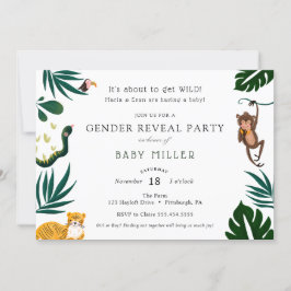 Jungle Baby Gender Reveal Party Einladung