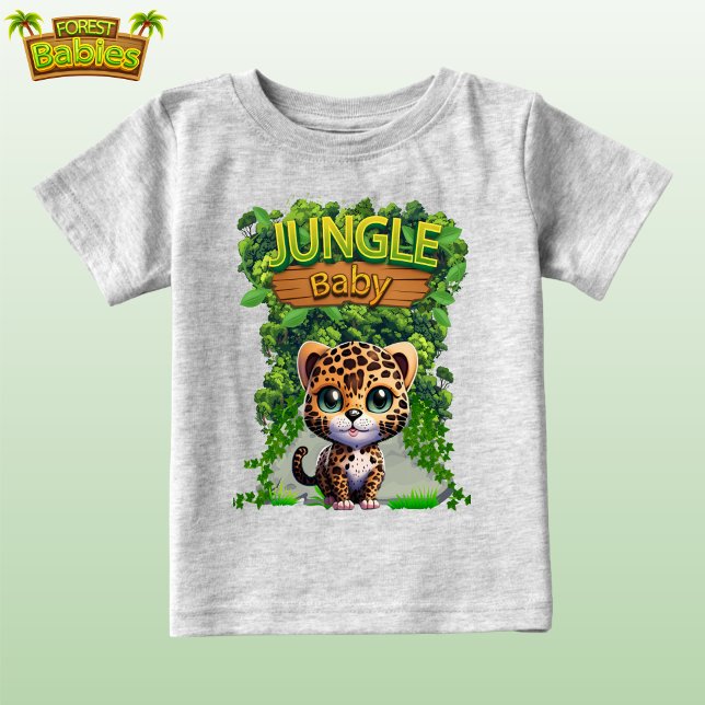 Jungle Baby Leopard, Niedlich Wildlife Kitty Cat � Baby T-shirt (Jungle Baby Leopard Cub T-shirt, Cute Kitten Woodland Wildlife Kitty Cat nature-inspired shirt 🐆)