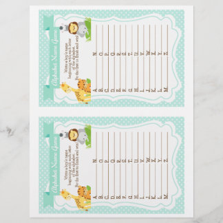 Jungle Baby Shower Alphabet Junge Name Game