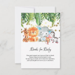 Jungle Baby Shower Books for Baby Card Dankeskarte