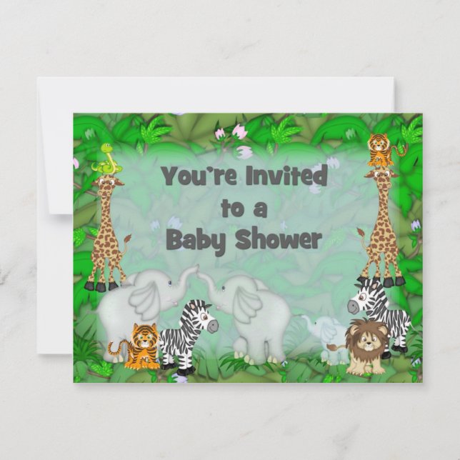 Jungle Baby Shower Einladung (Vorderseite)