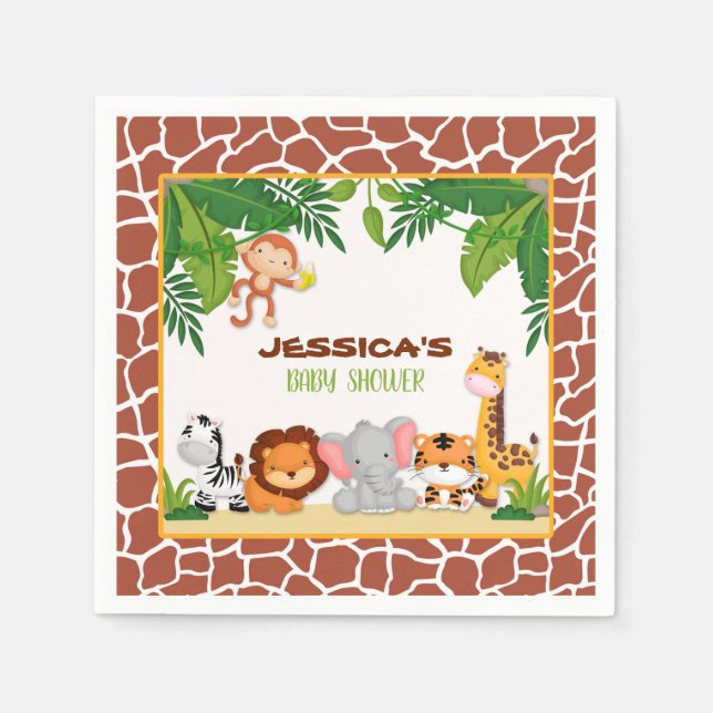 Jungle Baby Shower Napkin Serviette (Vorderseite)