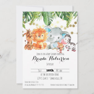 Jungle Babys, Baby Dusche Einladungskarten
