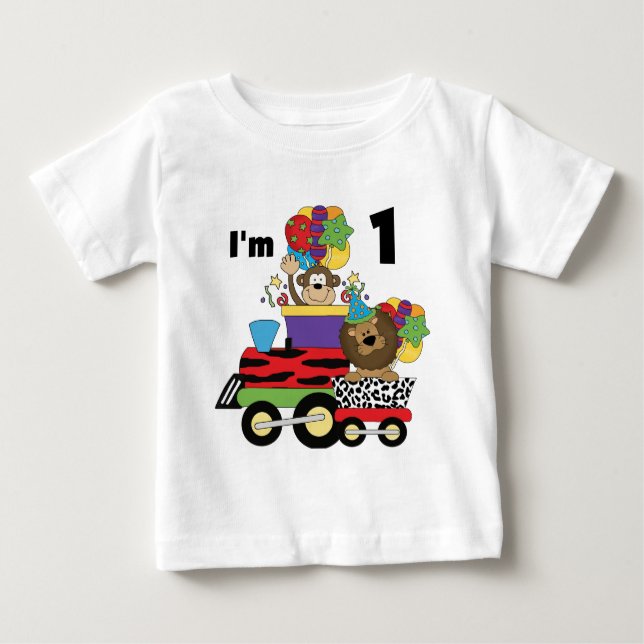Jungle Bahn 1. Geburtstag T - Shirt und Geschenke (Vorderseite)